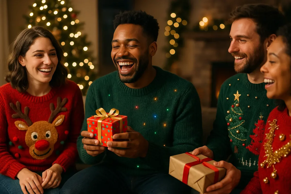 Père noël secret et pull moche : animation festive idéale